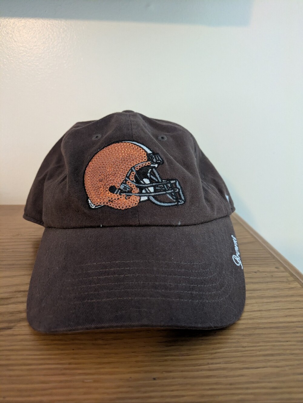 Cleveland Browns Women's Sequin Logo Adjustable Hat Cap Brown '47 Brand